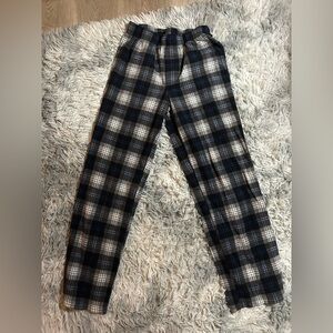 Fruit of the Loom Black, Gray & Blue Plaid Jogger Pants